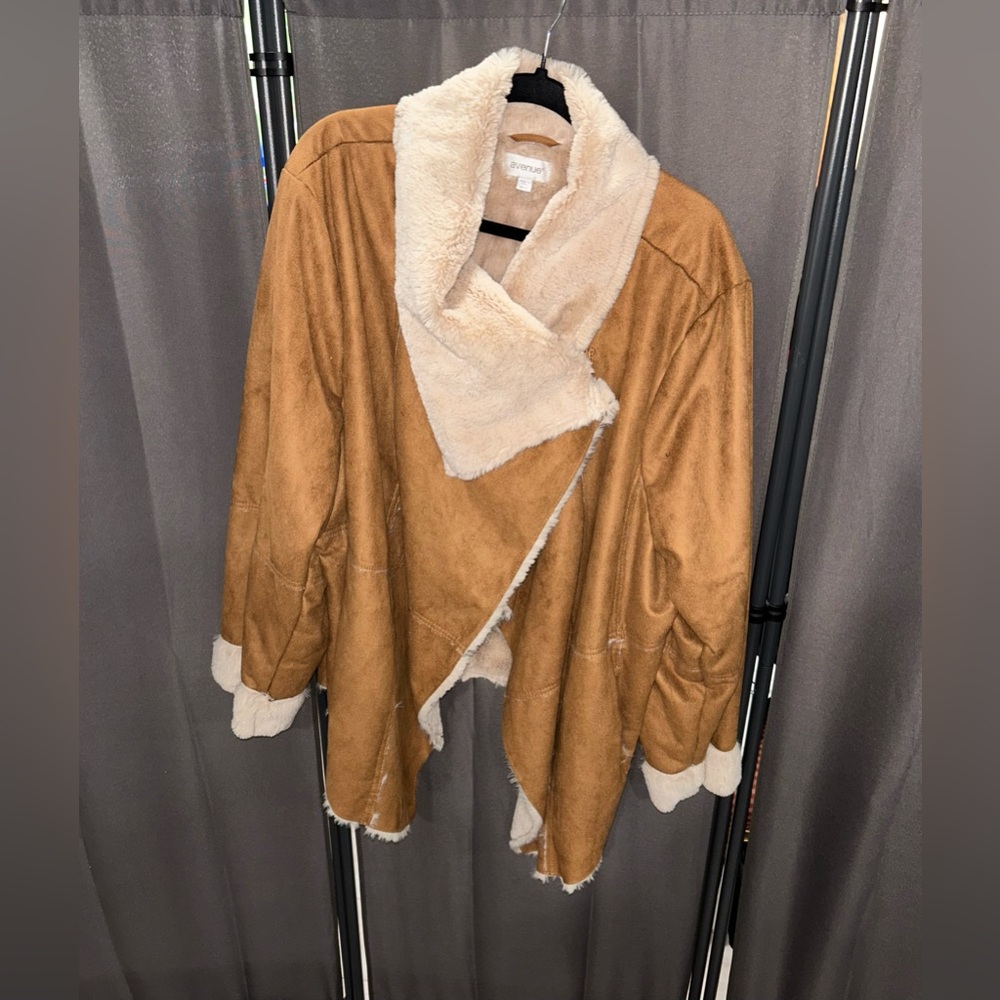 Brown Suede Faux Fur Bomber/Shearling Jacket